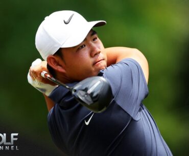 Tom Kim confident after shooting 8 under in Round 1 of Travelers Championship | Golf Channel