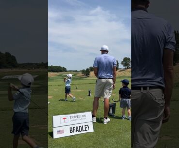 Keegan Bradley hitting on the range with his 2 sons 🥹