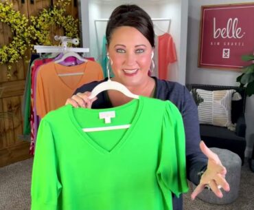 Belle by Kim Gravel Short Puff Sleeve Summer Sweater on QVC
