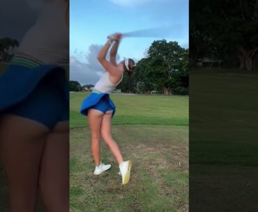 Amazing Golf Swing you need to see | Golf Girl awesome swing | Golf shorts | Claire Bear