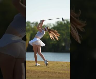 Amazing Golf Swing you need to see | Golf Girl awesome swing | Golf shorts | Claire Bear