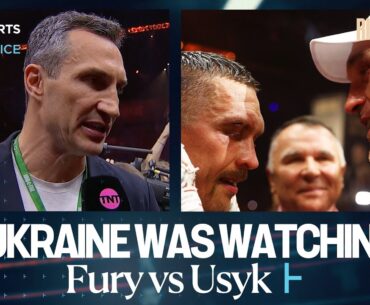 🇺🇦 Wladimir Klitschko reacts after Oleksandr Usyk defeats Tyson Fury to become Undisputed Champion