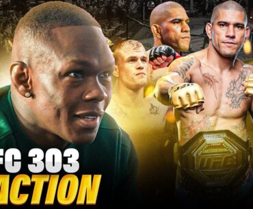 Israel Adesanya Reacts To Alex Pereira's UFC 303 Head Kick Knockout