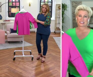 Belle by Kim Gravel Primabelle Knit Top with Ladder Stitch Trim on QVC