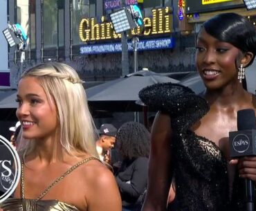 Livvy Dunne & Flau'jae Johnson share the joy of LSU athletics (📍@ultabeauty) | ESPYS Red Carpet Show