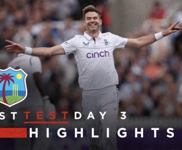 Atkinson 12-Fer In Anderson's Finale | Highlights - England v West Indies Day 3 | Rothesay Test 2024