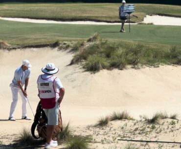 Martin Kaymer's third shot at 18 in the 2024 US Open at Pinehurst.