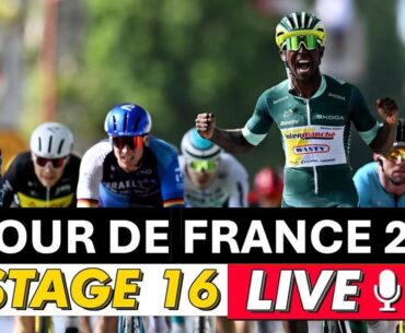 Tour de France 2024 Stage 16 LIVE COMMENTARY - Biniam Girmay vs Jasper Philipsen FINAL SPRINT?