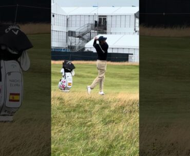 Spains Nacho Elvira On Hole 2 at Royal Troon, practicing for the 152nd Open! #golfswing #golf