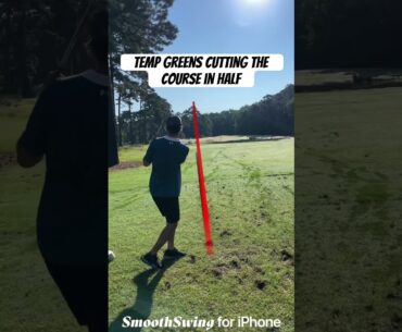 Temp greens cutting the course in half #golf #golfshots #golfswing #golfer #like #subscribe #shots