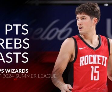 Reed Sheppard 22 pts 6 rebs 7 asts vs Wizards 2024 Summer League