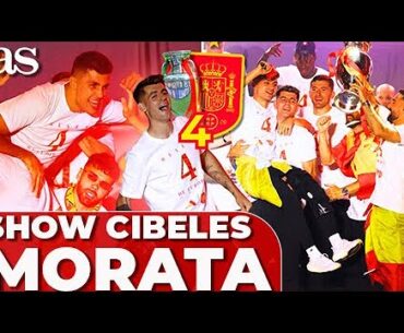 MORATA SHOW COMPLETO PRESENTACIÓN LAMINE, NICO WILLIAMS, OLMO, RODRI... HÉROES EUROCOPA 2024 CIBELES