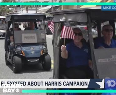 Florida Democrats hold golf cart rally in support of Kamala Harris