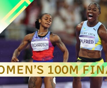 Julien Alfred sprints to women's 100m gold, gives Saint Lucia 1st-ever Olympic medal | #paris2024