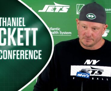 Nathaniel Hackett on Aaron Rodgers' urgency, Jets early offensive line struggles | SNY