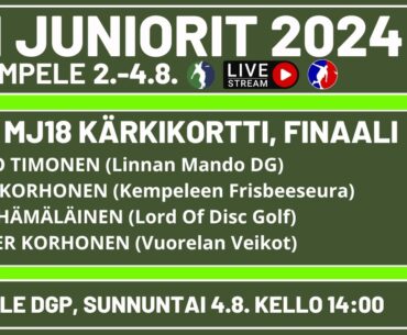 Frisbeegolfin SM Juniorit 2024, MJ18 kärkikortti - finaali