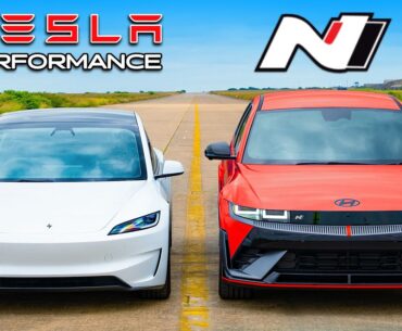 New Tesla Model 3 Performance v Hyundai IONIQ 5 N: DRAG RACE