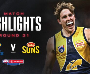 West Coast v Gold Coast Highlights | Round 21, 2024 | AFL