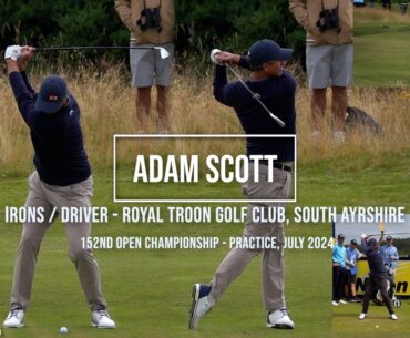 Adam Scott Golf Swing Driver & Irons - Royal Troon (South Ayrshire, Scotland) July, 2024.