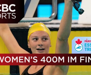 Summer McIntosh breaks own world record in 400m IM at Canadian swim trials | CBC Sports