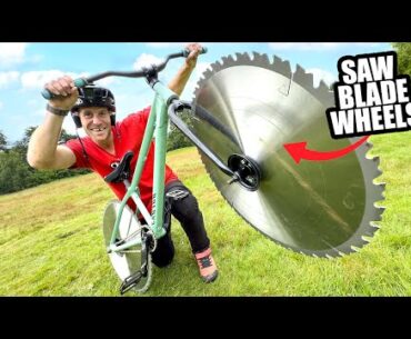 SAW BLADE WHEELS ON A MOUNTAIN BIKE - WHAT COULD GO WRONG?