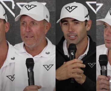 Cameron Tringale, Brenda Steele, Phil Mickelson and Andy Ogletree PREVIEW LIV Golf Greenbrier