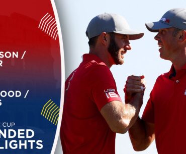 Dustin Johnson & Matt Kuchar vs Lee Westwood & Thomas Pieters | Extended Highlights | 2016 Ryder Cup