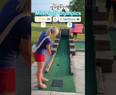 Hole 4, Gold Medal Match | #1 Bella 🇺🇸 vs #7 Matthew 🇿🇦 (Mini Golf Olympics) #minigolf