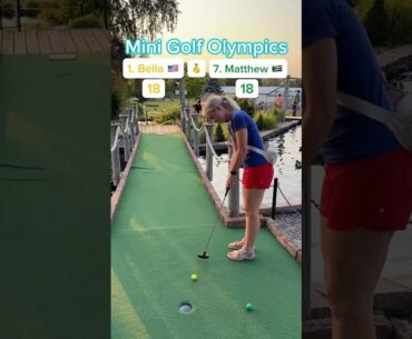 Hole 8, Gold Medal Match | #1 Bella 🇺🇸 vs #7 Matthew 🇿🇦 (Mini Golf Olympics) #minigolf