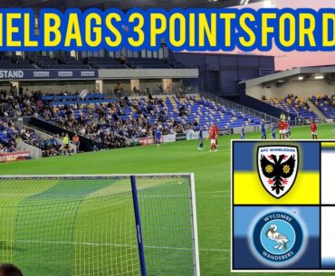 BUGIELS BAGS FOR DONS AFTER WYCOMBE MISS OPEN GOAL! AFC WIMBLEDON V WYCOMBE WANDERERS.