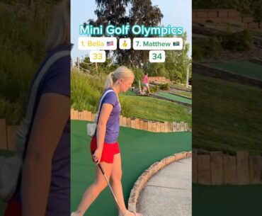 Hole 15, Gold Medal Match | #1 Bella 🇺🇸 vs #7 Matthew 🇿🇦 (Mini Golf Olympics) #minigolf