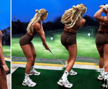 Golf Girl Emma Hartley Hitting Bombs Slow Motion Golf Swing