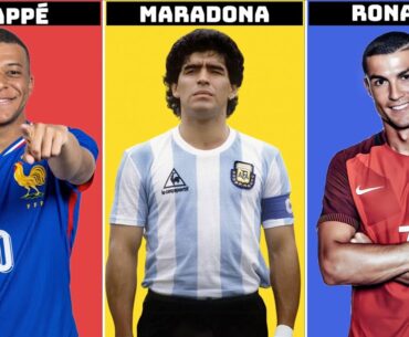 Comparison: Mbappe vs Maradona vs Ronaldo: Battle of the Football Titans!