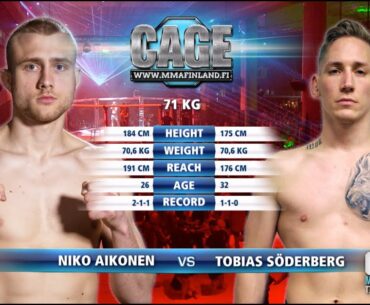 CAGE 62: Aikonen vs Söderberg by ShopperScreen (Complete MMA Fight)