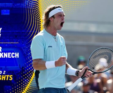 Andrey Rublev vs. Arthur Rinderknech Highlights | 2024 US Open Round 2