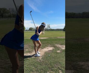 golf girl chips in from far!