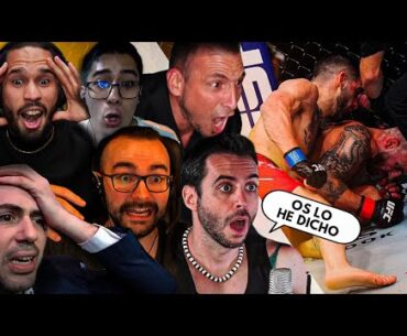 REACCIÓN de YOUTUBERS al BRUTAL NOCAUT de ILIA TOPURIA sobre ALEXANDER VOLKANOVSKI en UFC 298