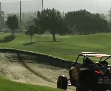 Ronnie Renner thrashes golf course on his KTM Motorcycle and Polaris RZR