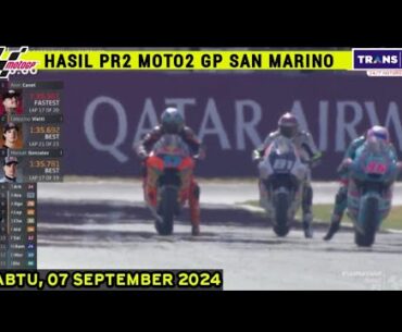 Hasil Motogp Hari ini | Latihan bebas Moto2 GP San Marino 2024 - PR2 motogp San Marino 2024 hari ini