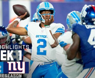 Detroit Lions vs. New York Giants | 2024 Preseason Week 1 Game Highlights