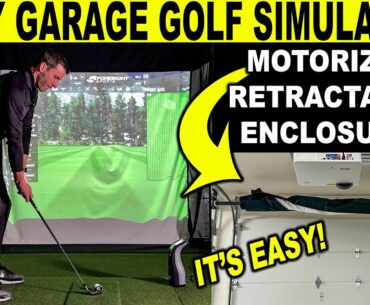 Ultimate Garage Golf Simulator Setup! Gtrak Retractable Golf Screen Review