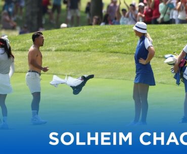 Shirts Off! Caddies Go Wild After Alison Lee Hole-Out | 2024 Solheim Cup