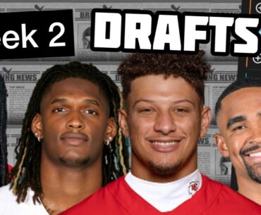 LIVE Week 2 Fantasy Football Drafts.. where to take Jordan Mason?