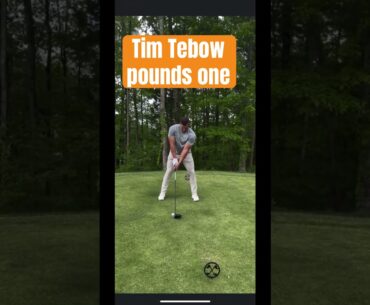 #timtebow unleashes a tee shot with #tomgillisgolfinstruction ! #golf #nfl #shorts