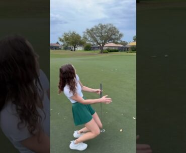 My girlfriend starts 1 foot from the cup on a par 5! #golf #shorts