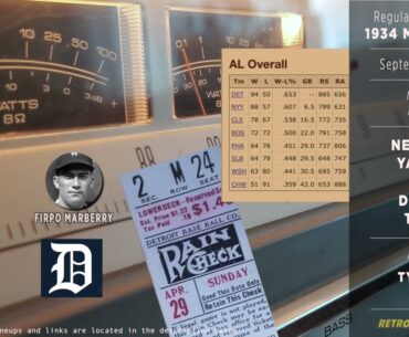 1934-Sep-20 • NYY/DET • New York Yankees vs Detroit Tigers - Classic Baseball Radio Broadcast