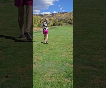 #7 Rollinstone golf course steamboat springs a gal smokes it down the middle on a beautiful fall day