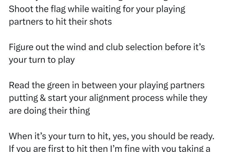 great advice to speed up rounds