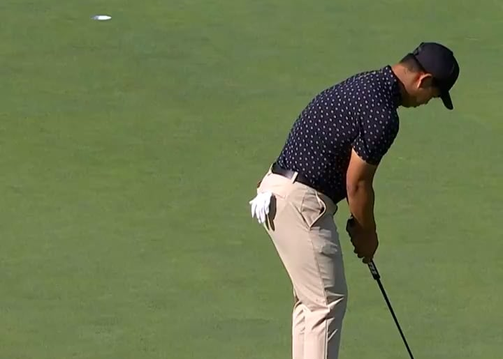 Tom Kim makes a putt but Scottie responds and lets him know about it