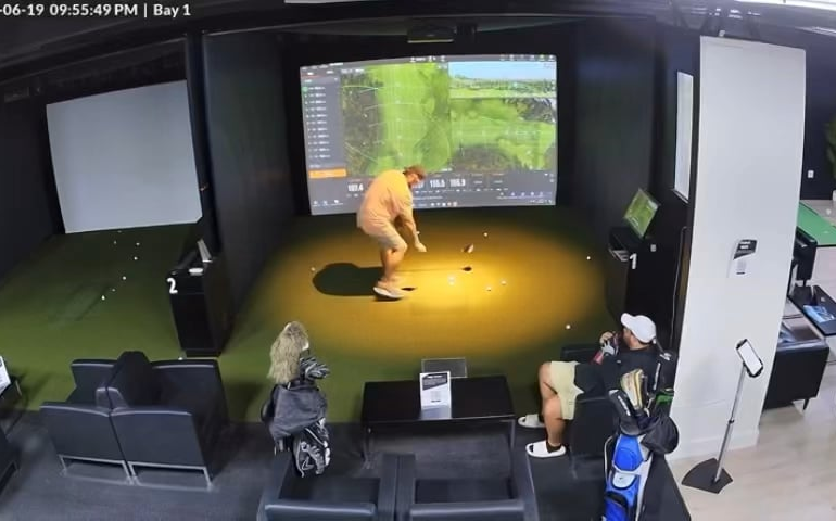 CCV footage of my buddy breaking his 7th driver (hilarious)